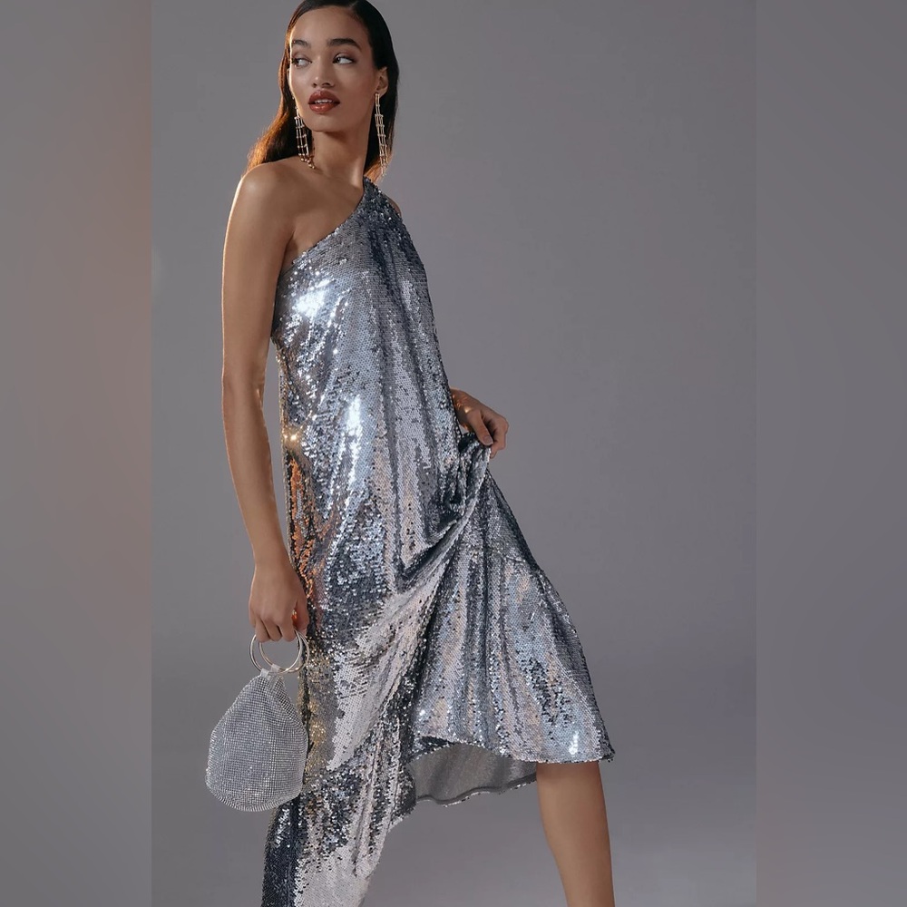 Anthropologie Maeve One-Shoulder Sequin Dress NWTs